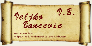Veljko Bančević vizit kartica
